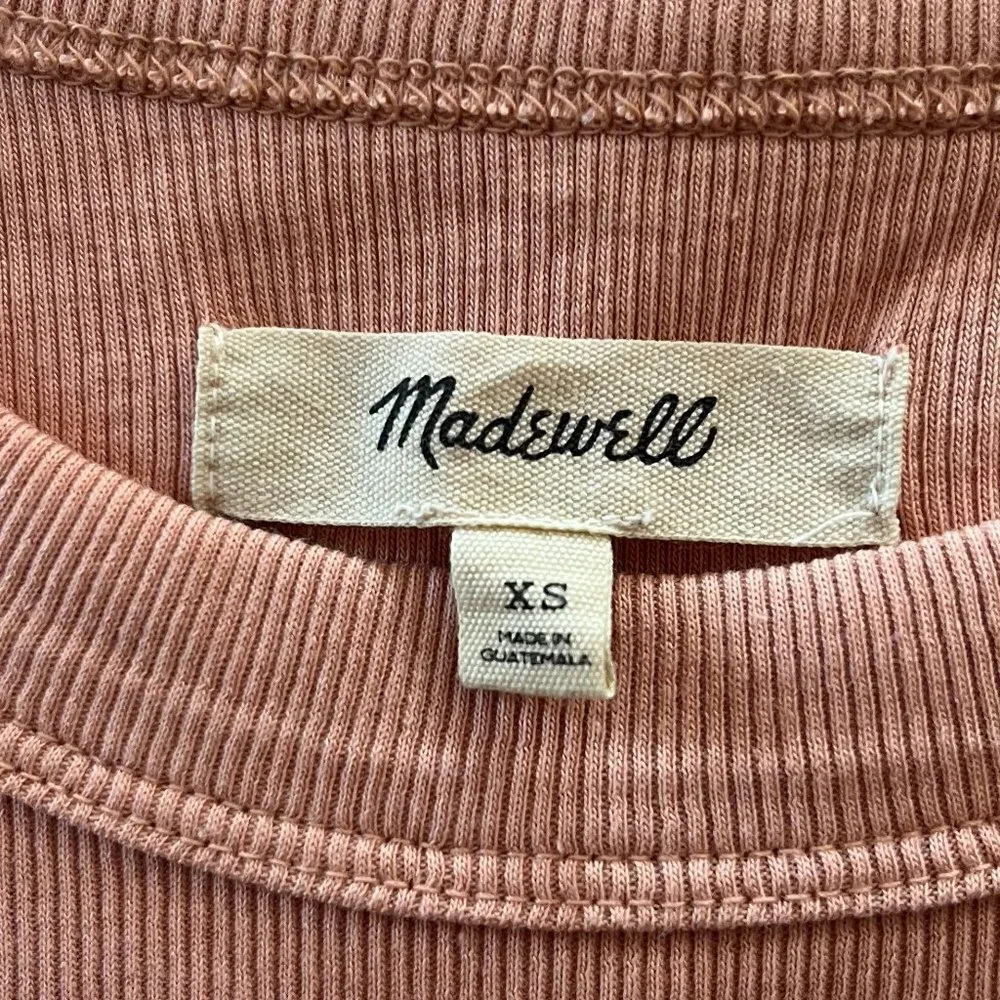 Madewell Brightside Crop Tank in Antique Coral, Size XS - Picture 3 of 5